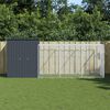vidaXL Hönshus med gård antracit 165x455x181 cm galvaniserat stål