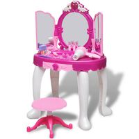 vidaXL Sminkbord för barn med 3 speglar och ljud- och ljuseffekter