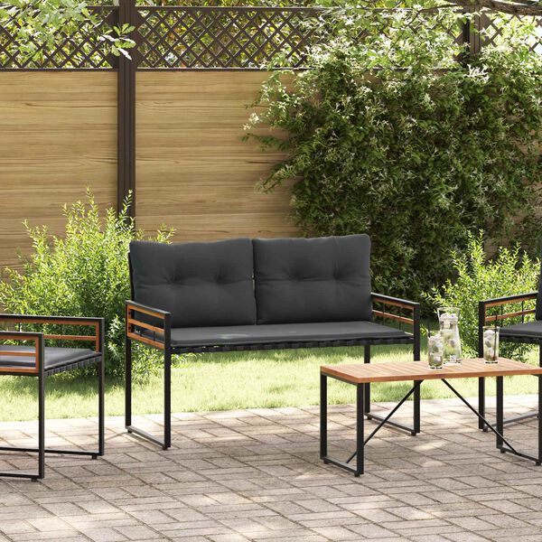 vidaXL Trälagerssoffa med kudde Enfärgad Dim grå 114 x 55 x 77 cm