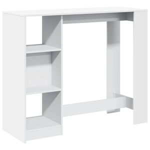 vidaXL Barbord med hylla vit 124x46x103,5 cm konstruerat tr&auml;