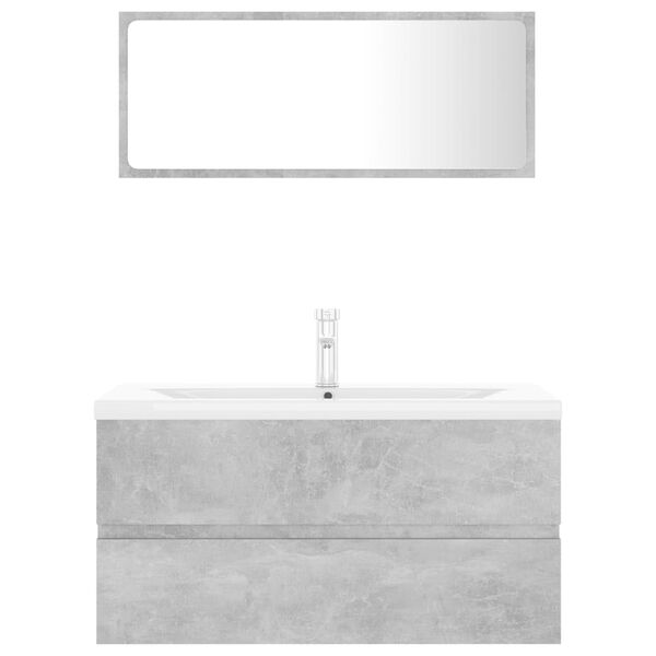 vidaXL Badrumsm&ouml;bler set betonggr&aring; konstruerat tr&auml;