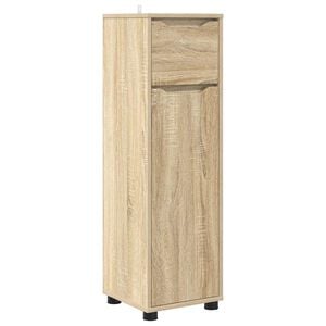 vidaXL Badrumssk&aring;p Sonoma-ek 30,5 x 30 x 101 cm Konstruerat tr&auml;