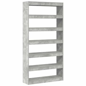 vidaXL Boksk&aring;p 6 niv&aring;er 100 x 30 x 198 cm Konstruerat tr&auml; Betonggr&aring;