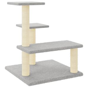 vidaXL Kl&ouml;str&auml;d med sisalpelare ljusgr&aring; 61 cm