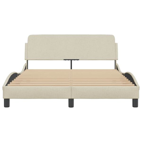 vidaXL Bed Frame "Dover" Cream 120x200 cm Fabric