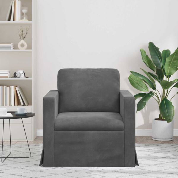 vidaXL Soffa M&ouml;rkgr&aring; 78 x 78 x 80 cm Sammet