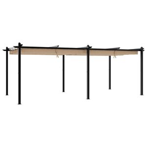 vidaXL Paviljong med inf&auml;llbart tak taupe 3x6 m aluminium