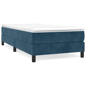 vidaXL Boxspring-s&auml;ngram m&ouml;rkbl&aring; 80x200 cm sammet