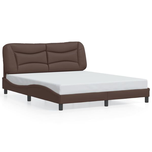 vidaXL Bed Frame without Mattress "Hvar" Brown 160x200 cm Faux Leather