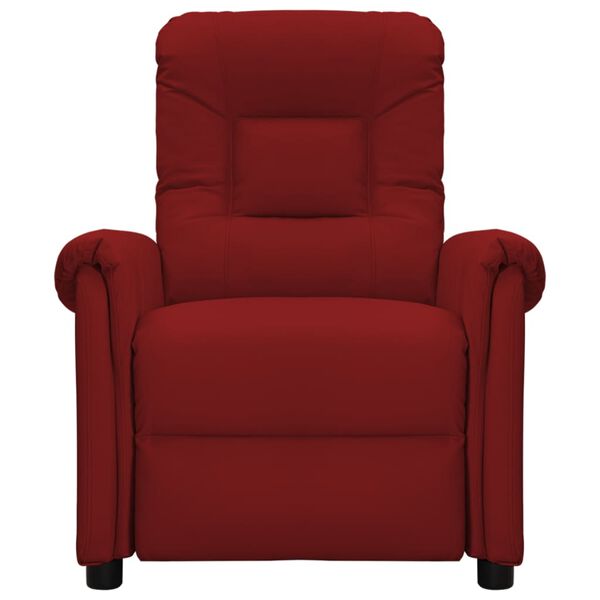 vidaXL Elektrisk massagefåtölj vinröd konstläder
