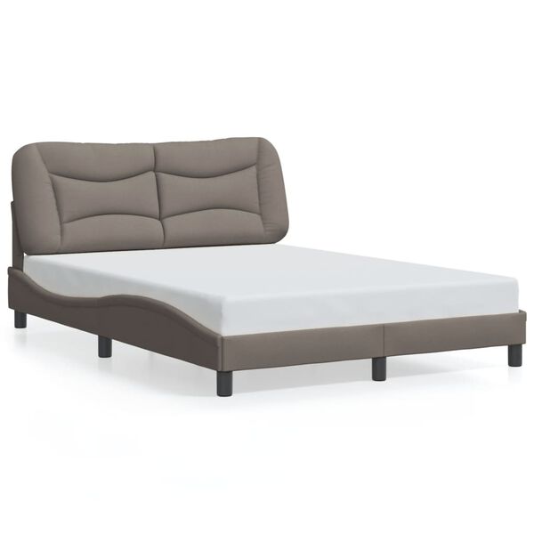 vidaXL Bed Frame without Mattress "Hvar" Taupe 140x200 cm Fabric
