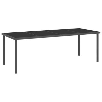 vidaXL Matbord för trädgården antracit 220x90x75 cm stål och glas