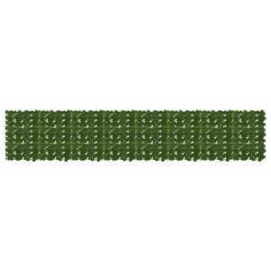 vidaXL Balkongsk&auml;rm med l&ouml;v Gr&ouml;n 400 x 75 cm Polyeten och tyg