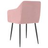vidaXL Matstolar 2 st rosa sammet