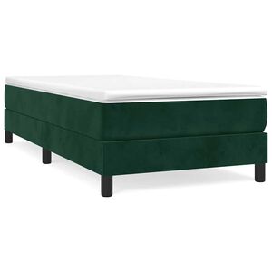 vidaXL Boxspring-s&auml;ngram m&ouml;rkgr&ouml;n 90x200 cm sammet