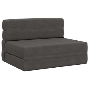 vidaXL F&auml;llbar Soffbed M&ouml;rkgr&aring; 70 x 72 x 60 cm Tyg