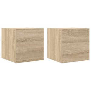 vidaXL V&auml;ggmonterade tv-sk&aring;p 2 st sonoma-ek 30,5x30x30 cm