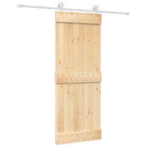 vidaXL Skjutd&ouml;rr 80 x 210 cm Massiv furutr&auml;d&ouml;rr (obehandlad)