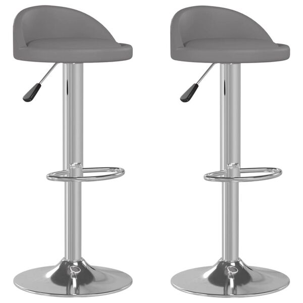 vidaXL Barstolar 2 st gr&aring; konstl&auml;der