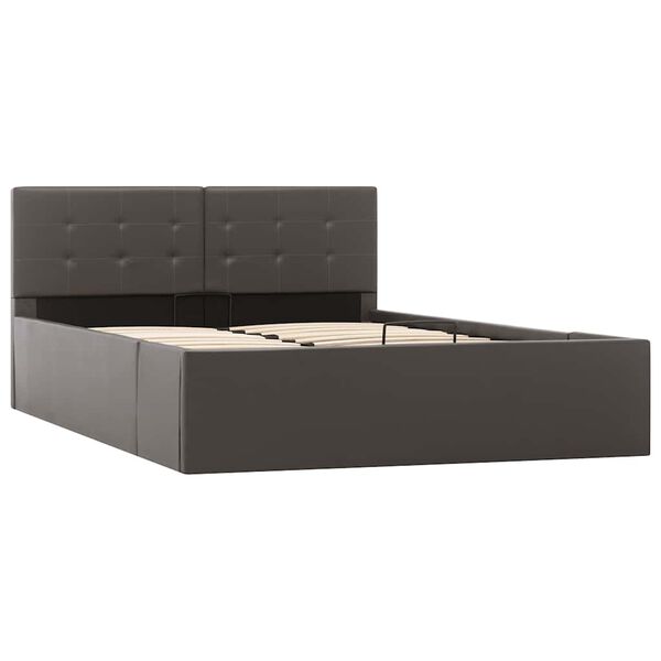 vidaXL S&auml;ngram hydraulisk f&ouml;rvaring gr&aring; konstl&auml;der 120x200 cm