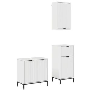 vidaXL Badrumsm&ouml;belset 3 st H&ouml;gblanka vita 39,5 x 36 x 88 cm