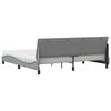 vidaXL Bed with Mattress "Hanko" Light Grey 200x200 cm Fabric