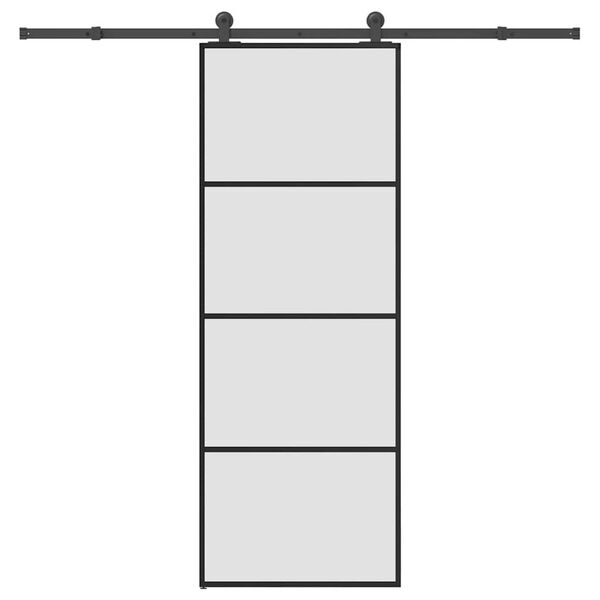 vidaXL Skjutd&ouml;rr med beslagset ESG glas och aluminium 76x205 cm