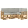 vidaXL Utomhussoffset 4 pcs Vit och ljusgr&aring; 187,5 x 128,5 x 73 cm