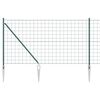 vidaXL Euro Staket med Spikar 10 x 1 m PVC-belagda st&aring;l Gr&ouml;n Mesh