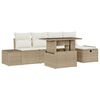 vidaXL Tr&auml;dg&aring;rdsoffset 6 pcs Beige konstrotting