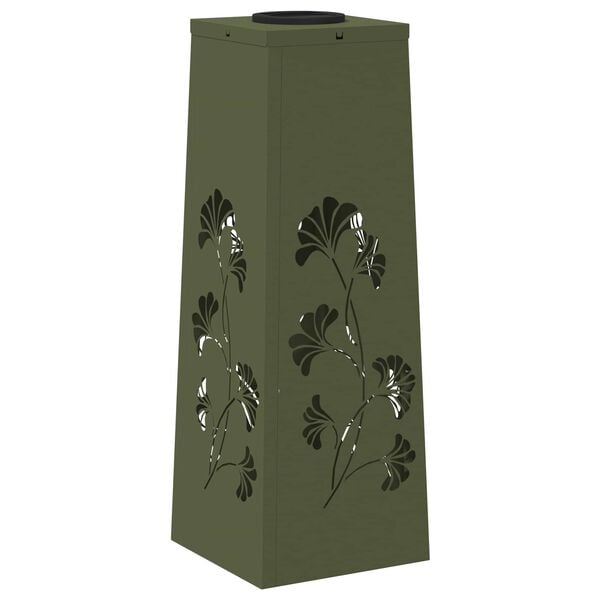 vidaXL Solar LED Stig Ljus 2 pcs Olivgr&ouml;n Kallvalsat st&aring;l