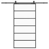 vidaXL Skjutdörr med beslag svart 102x205 cm ESG-glas