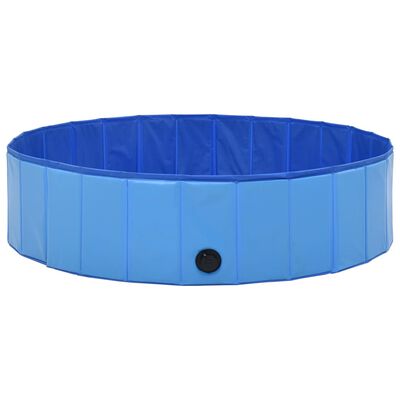 vidaXL Hopfällbar hundpool blå 120x30 cm PVC
