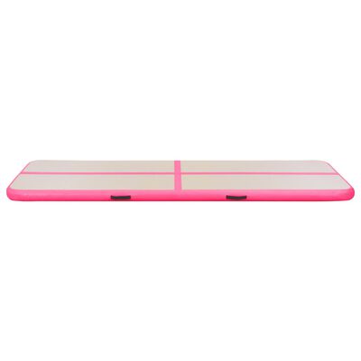 vidaXL Uppblåsbar gymnastikmatta med pump 700x100x10 cm PVC rosa