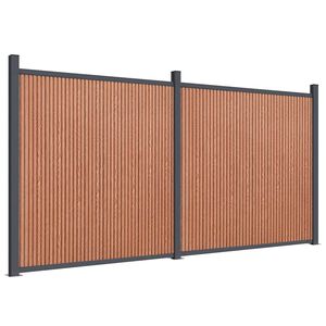 vidaXL Staketpanel brun 353x186 cm WPC