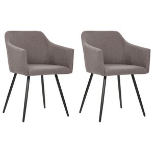 vidaXL Matstolar 2 st taupe tyg