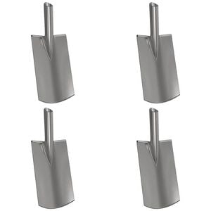 vidaXL Skyffelhuvud 4 st Silver 43 x 17 cm Pulverlackerat st&aring;l