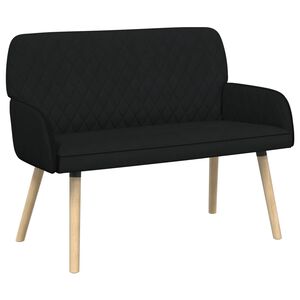 vidaXL 2-sitssoffa med ben i massivt tr&auml; 2-sits Svart Linnetyg