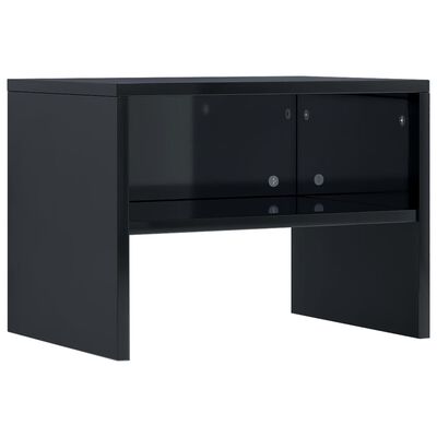 vidaXL Sängbord 2 st svart högglans 40x30x30 cm konstruerat trä