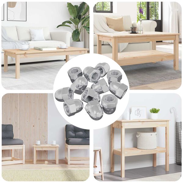 vidaXL Muttern 12 pcs Silver M6 x 10 mm J&auml;rn