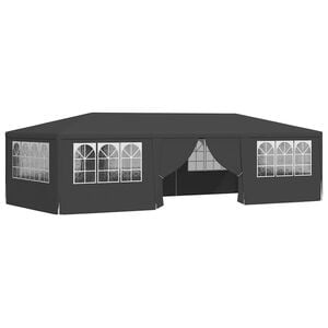 vidaXL Professionellt partyt&auml;lt med v&auml;ggar 4x9 m antracit 90 g/m&sup2;