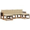 vidaXL Utomhussoffset med kudde 6 pcs Naturlig och Beige