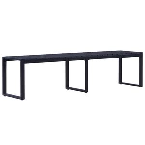vidaXL Tr&auml;dg&aring;rdsb&auml;nk 180 cm PS-skiva svart
