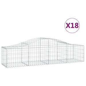 vidaXL Gabioner b&aring;gformade 18 st 200x50x40/60 cm galvaniserat j&auml;rn
