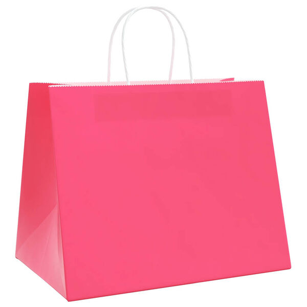 vidaXL Pappersp&aring;sar 50 st med handtag rosa 32x22x24 cm