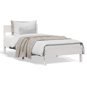 vidaXL S&auml;ngram utan madrass vit 90x190 cm massiv furu