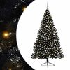vidaXL Konstgjord F&ouml;rbelyst Julgran Svart 240 cm PVC