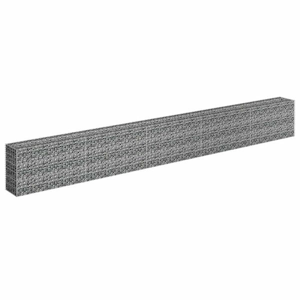vidaXL Planteringsgabion upphöjd galvaniserat stål 450x30x60 cm
