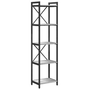 vidaXL Hyllsystem 40 x 30 x 155 cm Konstruerat tr&auml; Gr&aring; sonoma