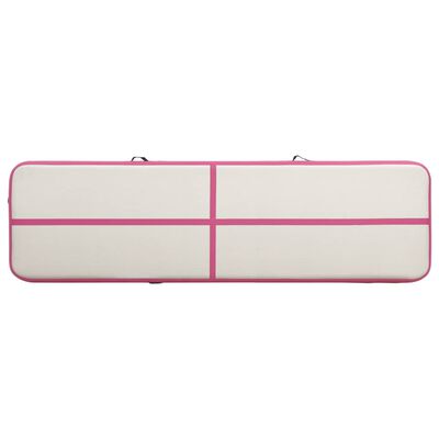 vidaXL Uppblåsbar gymnastikmatta med pump 700x100x20 cm PVC rosa